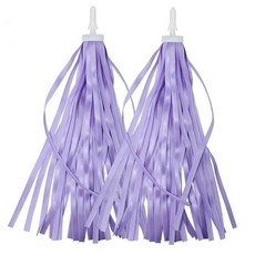 해외 ARTCXC 29cm 길이 폴리에스터 실키 리본 스트리머 자전거 태슬 핸들바 아동용 스쿠터 아기 캐리어 그립 장식 블랙 2개 미국매장정품+ 1711777, 라이트 퍼플.