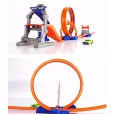 남아 풀백 레이싱카 + 점프 경주트랙 완구 가성비 레일조립 조립완구 트랙조립, 1개