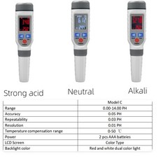 전문가용 pH 측정기 펜 프로브 0.1 단위 해상도 가정용 수질 모니터링 기기 과학 연구 일상용, [03] PH-C