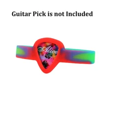 실리콘 기타 피크 홀더 손목밴드 액세서리 어쿠스틱 일렉트릭, 04 Red
