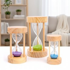 원형 원목 모래시계 인테리어 모래시계 모래멍, 1개