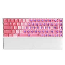 에이재즈 AK680 V2 RGB e스포츠 유선 기계식 키보드, 클리어 + 그라데이션 핑크, 화염축, 제조사축