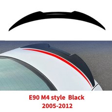 BMW 3 시리즈 E92 E93 E90 MP M4 스타일 CSL 05-12 뒷 트렁크 스포일러 호환, E90 M4 black