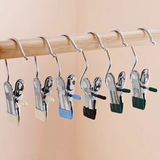 외집개 빨래 스텐 옷걸이 다용도 집게 후크클립 고리 바지 틈새 소품 집게걸이 모자, 화이트, 색상_화이트, 1개