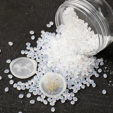 독특한 투명 씰링 왁스 비즈 식물 왁스 도장 웨딩 왁스 도장 도구 만들기 상자 안에 65g, 01 하얀색