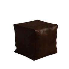 북유럽 스타일 논슬립 수납 스툴 대량 PU 가죽 오토만 두꺼운 적층형 푸프 거실, 06 Brown