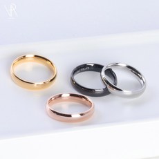 VARAM 써지컬316L스틸 반지 4mm 라운드 데일리 반지 가락지 둥근반지
