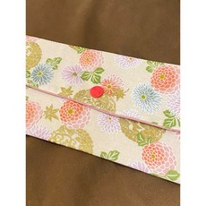 Taiyō no Bichi 手作布紅包袋，多功能收納設計, 1個, 米色富貴花開