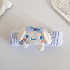 洗臉髮帶珊瑚絨髮帶 卡通束髮帶 三麗歐洗漱髮帶 吸水髮帶 敷臉髮帶 做面膜髮箍髮帶 束髮彈力髮帶 防滑碎髮整理, 1個, 卡通洗漱髮帶