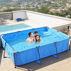 초특대형 사각 프레임 패밀리 풀장 | 간편설치 수영장 | 야외용 수영장 | 사각기둥 대형 풀장 | 대형할인마트 수영장, 블루, 1개