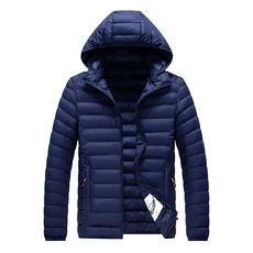 8XL 플러스 사이즈 코튼 패딩 남성 슬림핏 경량 겨울용 재킷: 후드 멀티 컬러 스트라이프 스타일, 07 XXXL, 01 빠른, 03 Navy Blue