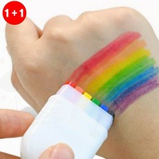페이스페인팅 무지개 크레용 얼굴 낙서 파티 분장((본 상품은 1+1옵션으로 주문하신 수량의 2배 수량으로 배송)), 1g, 1ml