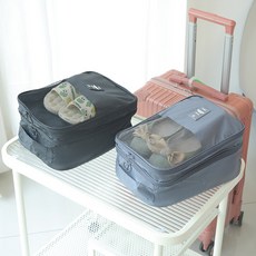 戶外旅行收納袋 三層加厚防塵便攜鞋袋, 粉紅色, 1套