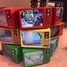 옛날 레트로 소품 전시용 카페 인테리어 빈티지 엔틱, 1개, 14인치 장식용 TV, 기본 색상