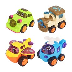 JoyBaby 慣性玩具車4入組 兒童玩具車 寶寶玩具 小火車 小飛機 直升機 小汽車 滑行車 迴力車, 一組四入,F, 1個