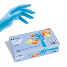 오런 니트릴 위생장갑 소형/중형/대형 100매 한필몰