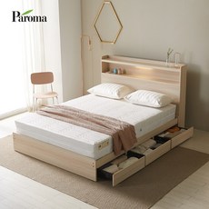 파로마 로얄 수납형 LED서랍침대 방문설치 슈퍼싱글 퀸 SS Q, 워시화이트 프레임만