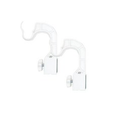 免打孔卡夾式窗簾支架 窗簾杆掛鉤 窗框夾 羅馬桿托架 穩固耐用 2入組, 側夾【2隻裝】