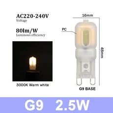 2-20pcs 미니 LED G9 E14 옥수수 전구 AC 220V 2W 3W 슈퍼 밝은 비 스트로브 따뜻한 흰색 빛은 50W 할로겐, 18 G9 2.5W 3000K, 03 5pcs