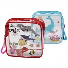 [1+1] 실속 고급 여름 미니 투명 파우치 꾸미기 스티커 10인 세트 어린이집 복지관 행사