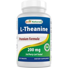 베스트 내추럴스 L-테아닌 200 mg 120 베지테리언 타블렛, 120정, 5개