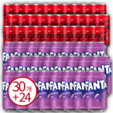 코카콜라 제로 190ml 30캔 + 환타 포도 350ml 24캔, 30개