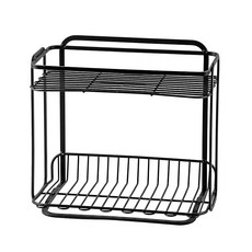 BLKP 펄금속 조미료 수납 스탠드 2단 한정 블랙 폭 27.0 × 안길이 16.0 × 높이 24.0cm BLKP 검정 AZ-5057