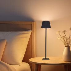 Felorita 밝기 조절 무드등 충전식 LED 취침등 수면등 3색 인테리어조명, 블랙