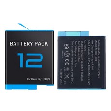 GoPro Hero 9/10/11/12 專用 1800mAh 副廠電池 AHD BT-901, 1個, 電池