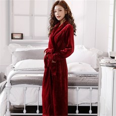 Vezri 남녀 공용 겨울용 코랄 플리스 로브 편안한 허리끈과 대형 포켓