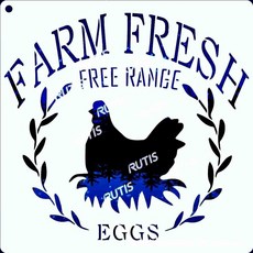RUTIS 型染版 Farm Fresh Free Range Eggs 鏤空模板, 1個, ST-CU1-0097