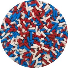 NCS 레드 화이트 블루 식용 지미 스프링클 226.8g(8온스) - 컵케이크 쿠키 케이크 케이크 팝에 적합, 레드, 화이트, 블루