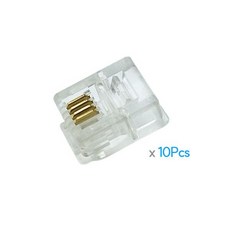 전화선 커넥터 4핀 모듈 콘넥터 6P4C 10개 세트/전화기 부품, 전화선 커넥터 4핀 모듈 콘넥터 6P4C 10개 세트/