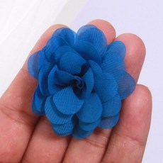 수제 작은 쉬폰 패브릭 인공 꽃 머리 웨딩 드레스 모자 홈 인테리어, 20. Deep Blue