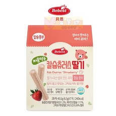 韓國Bebest貝思寶寶吉拿棒 寶寶健康零食 富含鈣質 獨立包裝, 45.5g, 1個, 草莓