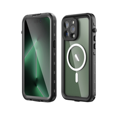 防水手機殼適用蘋果15 Pro Max，iPhone16pro游泳漂流水下拍照全包防摔14, 1個, Black 黑色,iPhone 15 Plus