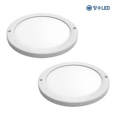 장수 엣지원형 직부등 20W 220mm 주광색, 2개