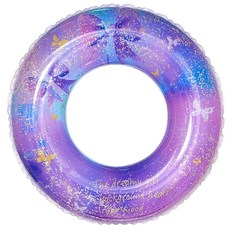 紫色亮片蝴蝶兒童游泳圈, 60#（適合2-4歲）紫色夢幻蝴蝶泳圈, 1個