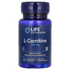 Life Extension 라이프익스텐션 L-카르니틴 500mg 베지캡슐30정 엘카르니틴, 1개, 30정