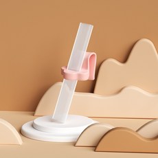 寶寶餐具W2 卡扣食品級矽膠吸管 可拆式吸管 輔食吸管 嬰幼兒吸管杯配件, 卡扣粉色（長約9CM）碗杯盤通用, 1個