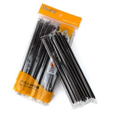 개별포장 커피 빨대 플라스틱 자바라 빨대 50P 블랙 pre+4170yu