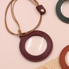 어르신돋보기목걸이 휴대용 렌즈 펜던트 시력 보조 시니어 선물 목걸이형, 1개, 휴대용돋보기_브라운컬러