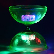 중국요요 디아볼로 장난감 팽이 성인 LED 묘기 공죽 저글링, 3축, 큰 랜턴 풀 세트 Green은 당신에게 교과서의 사본을