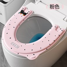 馬桶墊 卡通圖案防水坐墊, 1個, 粉色一個裝-【加厚防水/自帶提手】