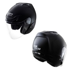 LUBRO AIR TECH 3/4罩半罩安全帽, 消光黑
