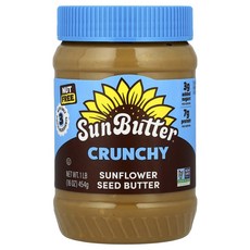 선버터 해바라기씨버터 크런치 454g(16oz) SBT-19040, SunButter, 해바라기씨버터, 크런치, 454g(, 454g, 1개