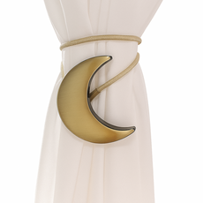 하니월드 별모양 달모양 자석 커튼집게 타이백, 달모양 브론즈, 2개