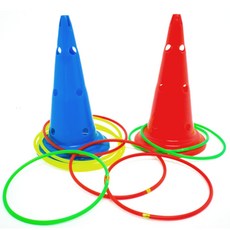 고리던지기 세트(고리9개+칼라콘), 2.칼라콘 레드+고리9개입, 1개