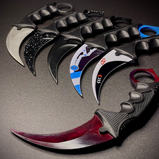 카람빗 나이프 캠핑 호신용 칼 서바이벌 발리송, 블랙, 1개