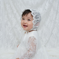스타일원 100일 돌잔치 아기 레이스 보넷